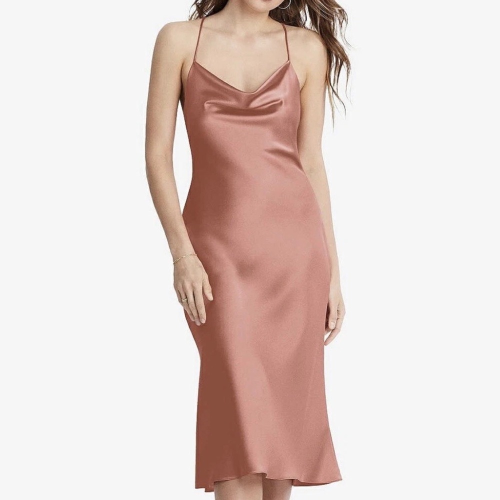 Lovely Lux Charmeuse Piper Slip Midi Dress. LB001